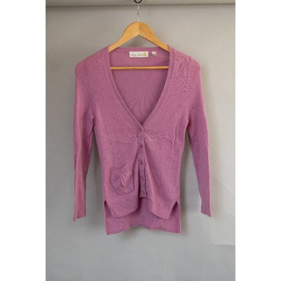 Anthropologie Sweaters - Anthropologie Charlie  & Robin 100% Cashmere cardigan | Pink | Small